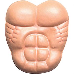 Lustige Männerbrust JGA Deko Körperteilatrappe Scherzartikel aus EVA-Material zum Umbinden haut