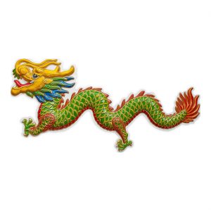 Chinesischer Drache Deko Wandbild 3D-Folie 100x42cm bunt