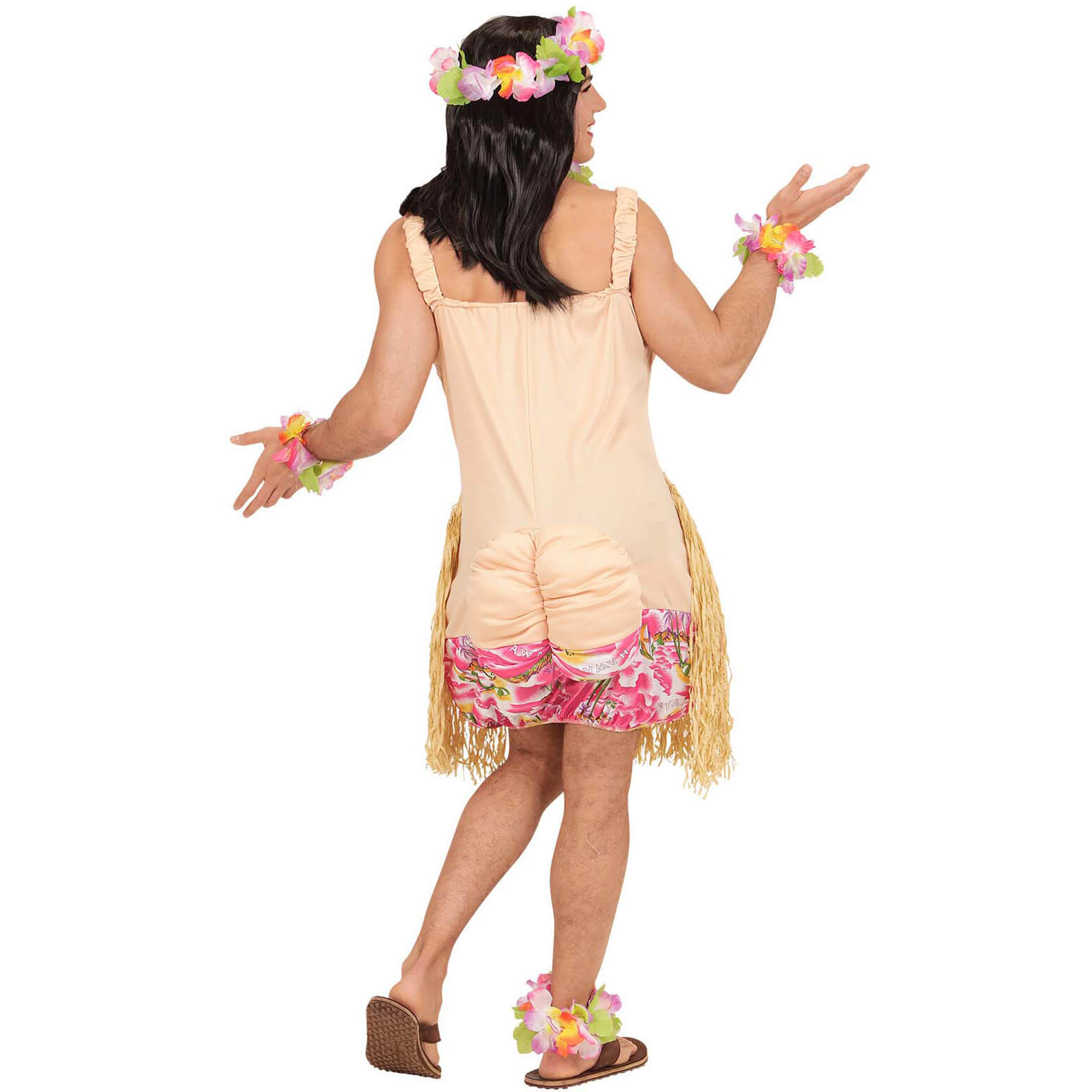 Sexy Hawaiianerin Kostüm Overall Fatsuit Hawaiianische Schönheit kurzer  Fatsuit mit Bastrock haut-bunt – Fortmann