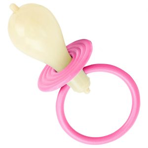 Baby Schnuller Mädchen Deko Accessoire Artikel Maxischnuller quietschend rosa-beige