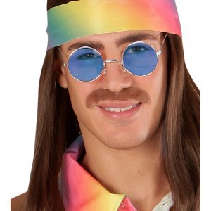 70er Jahre Hippie Nickelbrille XL blau