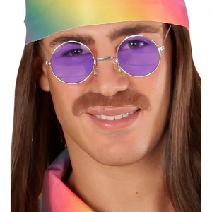 70er Jahre Hippie Nickelbrille XL lila