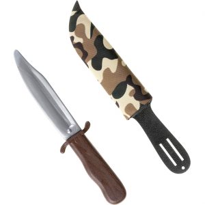 Armee Soldaten Messer mit Scheide 28cm silber-camouflage