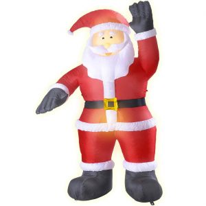 Weihnachts Deko Standfigur selbstaufblasend LED Weihnachtsmann Nikolaus stehend 244cm beleuchtet entilator rot-weiß