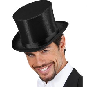 Steampunk / Edelleute Zylinderhut Satin Deluxe schwarz