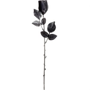Blume Rose verdorben Deko Accessoire Artikel 44cm schwarz