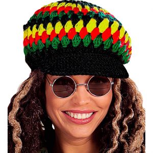 Jamaikaner Schildmütze Häkelmütze Ballonmütze Deluxe bunt
