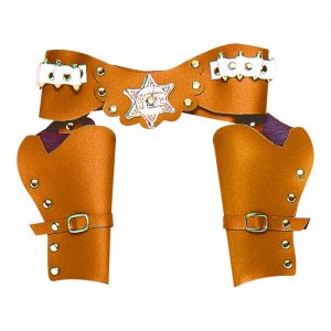 Cowgirl Cowboy Gürtelholster mit zwei Taschen Classic mit Patronen braun