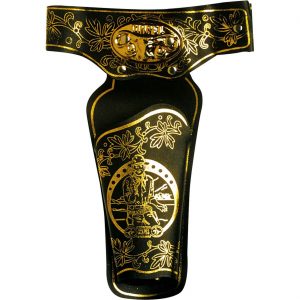 Cowgirl Cowboy Gürtelholster mit einer Tasche bedruckt schwarz-gold
