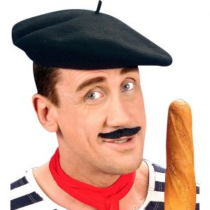 Franzosen Basken Mütze Barrett aus Wolle Deluxe schwarz