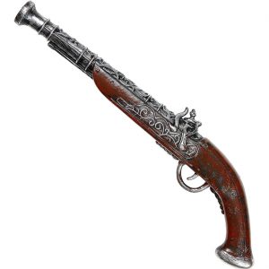 Piraten Pistole Dekopistole Antikoptik 43cm braun-silber