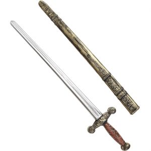 Ritter / Krieger Schwert Langschwert Antikoptik Königsschwert mit Scheide 75cm silber-gold