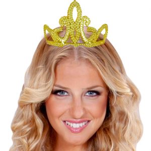 Prinzessin Edeldame Krone Diadem aus Kunststoff Classic gold