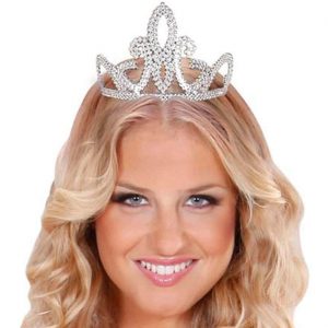 Prinzessin Edeldame Krone Diadem aus Kunststoff Classic silber