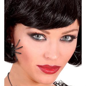 Spinnen Ohrringe aus Kunststoff filigran schwarz