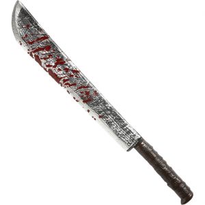 Horror Jason Schwert Machete blutig 75cm Antikoptik silber-rot