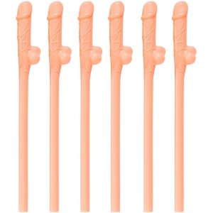Lustiger Penis JGA Deko Strohhalme Mehrweg Scherzartikel Set haut_hell