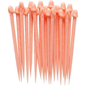 Lustiger Penis JGA Deko Cocktailpicker Mehrweg Scherzartikel Set haut